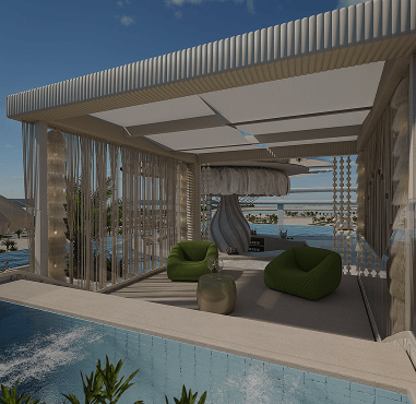 Private and Public Sky Cabanas