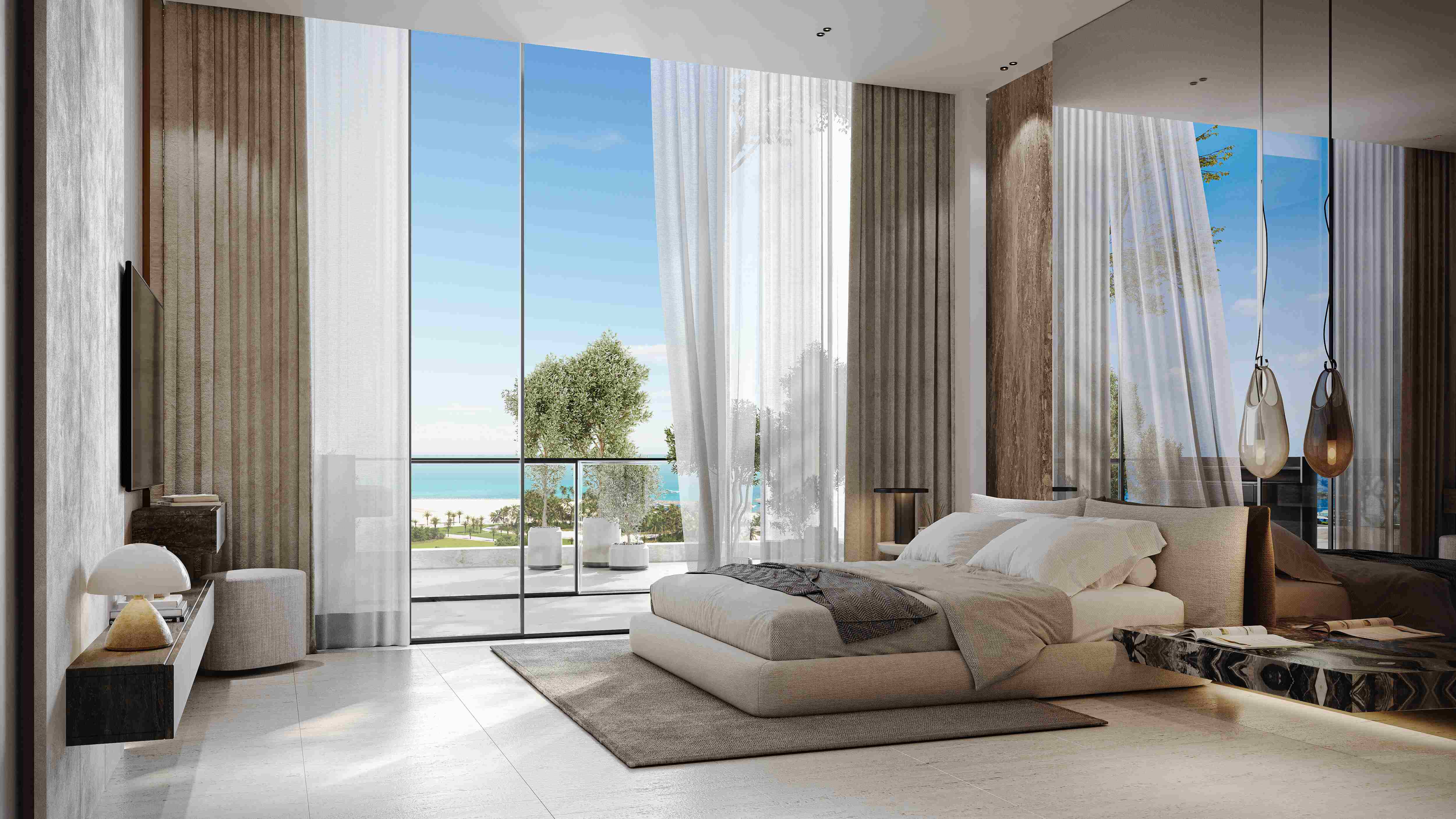 2 Bedroom Duplex Apartment living room at AGUA with stylish decor